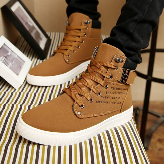 Fashion Men Casual Shoes High Top Canvas Shoes Sneakers Man Lace-Up Breathable Trainers Men Baskets Homme Basic Flats Shoes 365