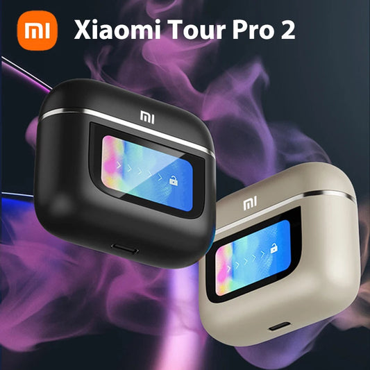 Xiaomi Tour Pro 2 ANC Wireless Bluetooth Headphones LCD Touch Screen Visible Earphones Stereo Waterproof Headset Built-in Mic