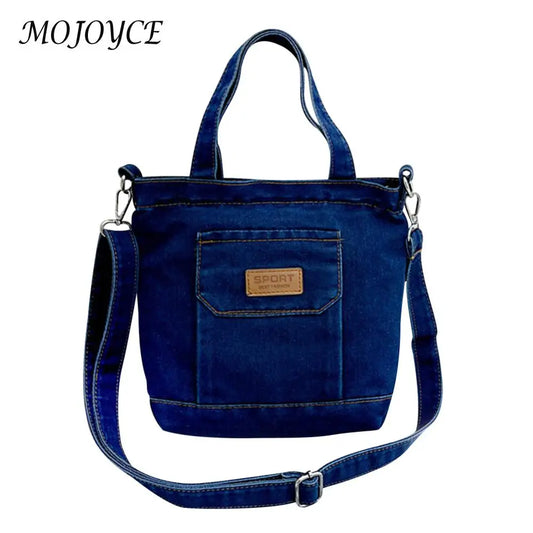 Women Stylish Tote Handbag Denim Shopper Shoulder Handbag Adjustable Straps with Pockets Zipper Closure Daily Handbag and Purse