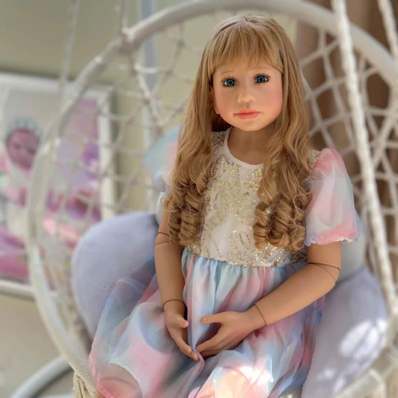 120cm Children 5-6 Year Old Blonde Girls Doll Mall Creative and Personalized Decorations for Kids Clothing Model Simulation Doll