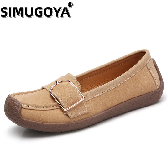 SIMUGOYA Luxury brand2023 fashion Lok Fu shoes ladies one pedal Mokasin shoes women's flat casual shoes Zapatos planos femeninos