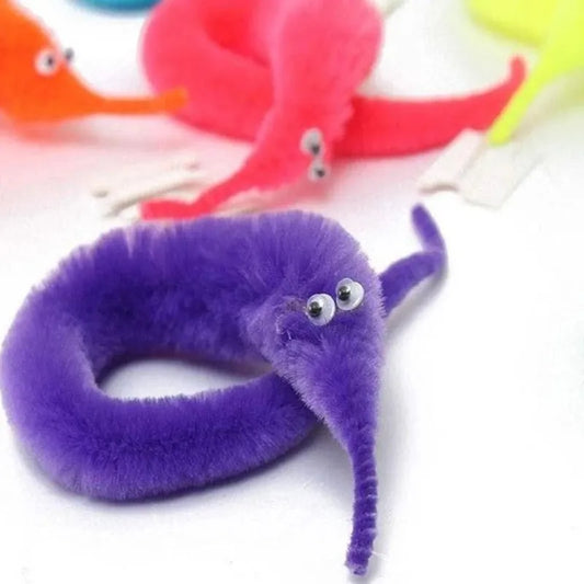 Funny Worm Magic Props Toys for Children Kids Beginners Wiggly Twisty Worm with Invisible String Party Games Trick Toys
