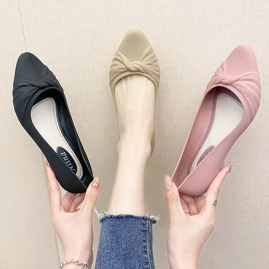 Summer Tide Baotou Outside To Wear New Women's Soft Sole Pointed Comfortable Coarse Heel Non-slip Single Shoes