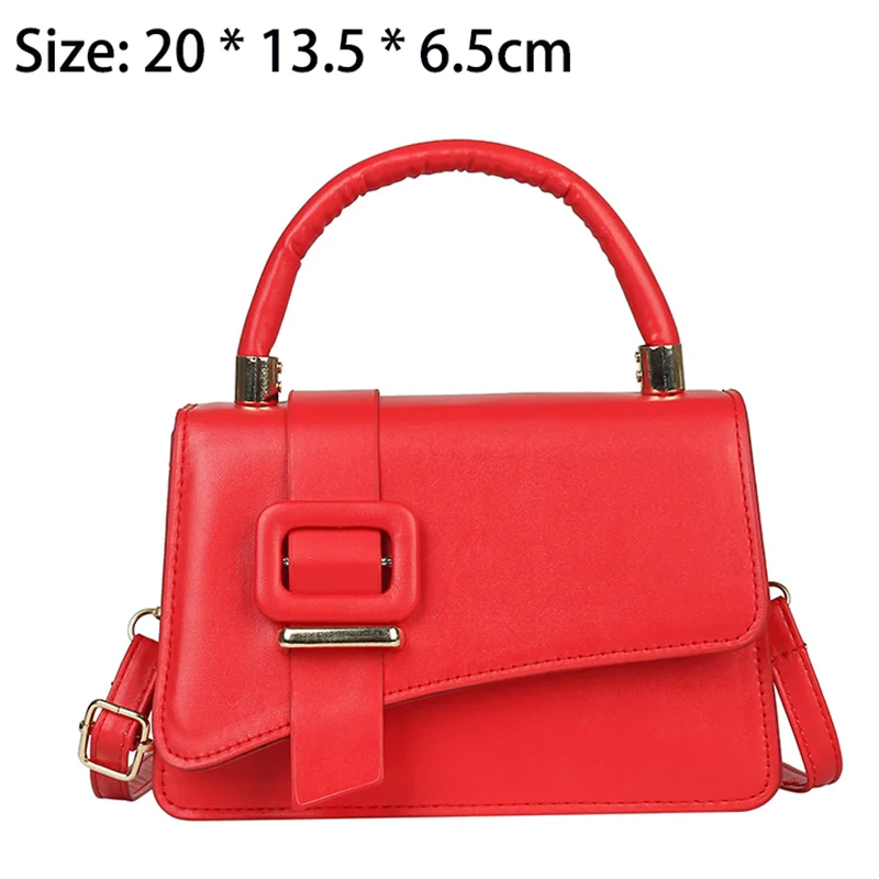 1Pcs PU Leather Women's Handbags Luxury Designer Female Shoulder Bag 2023 New Fashion Candy Color Small Square Bag Messenger Bag
