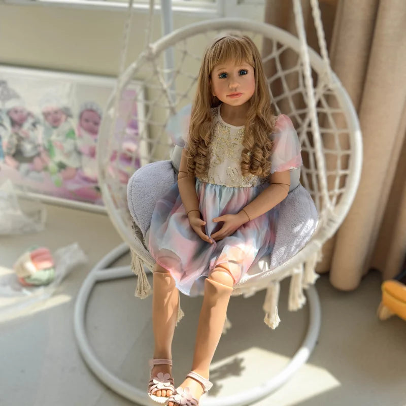 120cm Children 5-6 Year Old Blonde Girls Doll Mall Creative and Personalized Decorations for Kids Clothing Model Simulation Doll